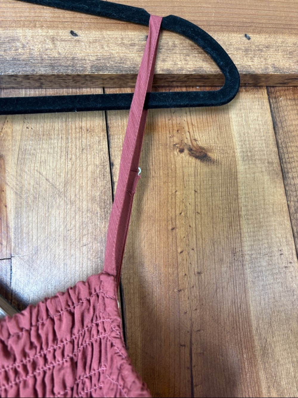 Smocked Spaghetti Strap Maxi Dress - Dusty Rose - Picture 4 of 10